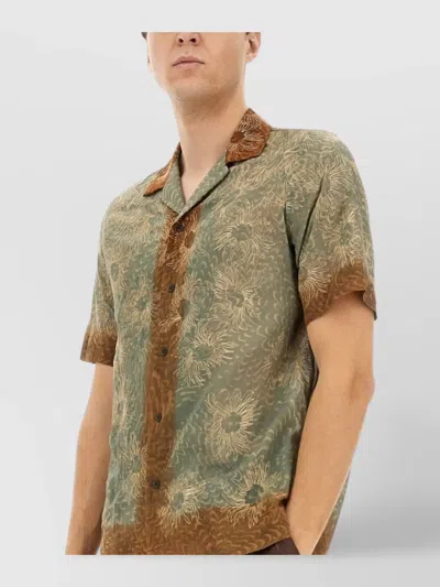 Dries Van Noten Floral Short Sleeve Boxy Shirt In Multi