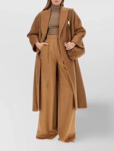 Max Mara Caronte Doppelreihiger Mantel Aus Kamelhaar In Brown