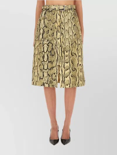 Dries Van Noten Sheraz Viscose And Cotton Skirt With Reptile Print In Multi