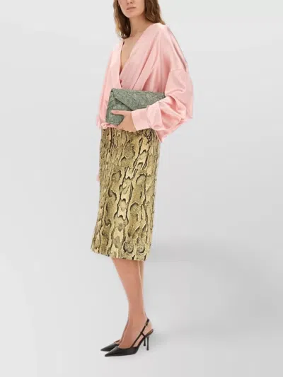 Dries Van Noten Sheraz Viscose And Cotton Skirt With Reptile Print In Multi