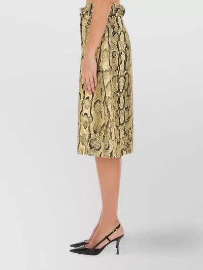 Dries Van Noten Sheraz Viscose And Cotton Skirt With Reptile Print In Multi