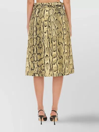 Dries Van Noten Sheraz Viscose And Cotton Skirt With Reptile Print In Multi
