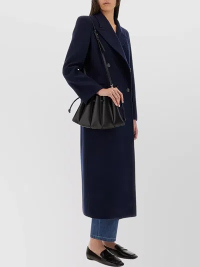 Max Mara Long Double-breasted Coat Albania1234 In Blue