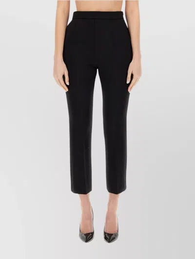 Max Mara High-waisted Cropped Slim Fit Trousers In Black