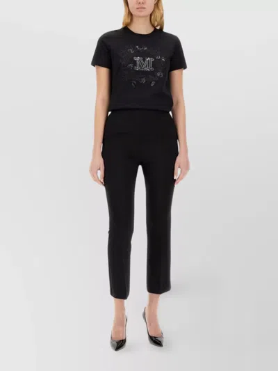 Max Mara High-waisted Cropped Slim Fit Trousers In Black