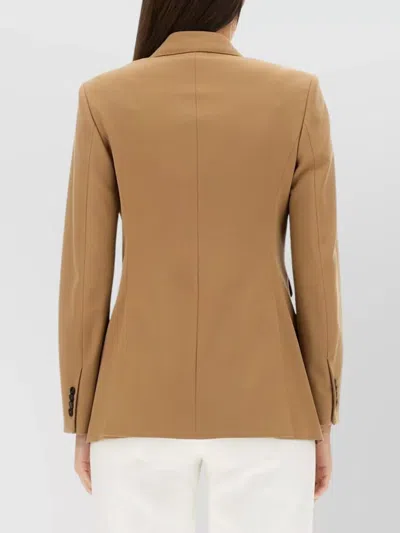 Max Mara Tailored Double-breasted Blazer Featuring Pockets In Brown