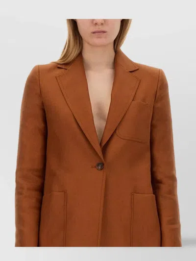 Max Mara Summer Bohemia Jacket Pockets In Brown