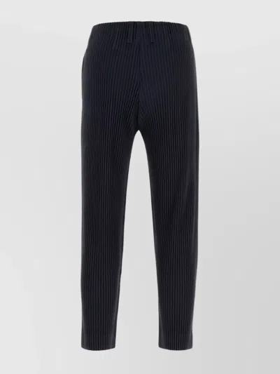 Issey Miyake Textured Cropped Trousers In Polyester In Black