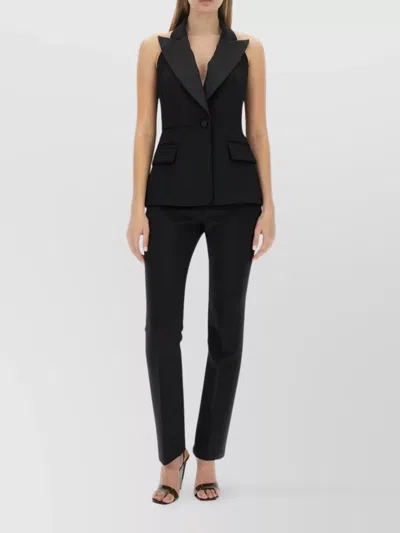Max Mara Tailored Sleeveless Vest Notched Lapels In Black