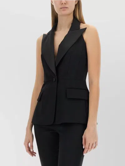 Max Mara Tailored Sleeveless Vest Notched Lapels In Black