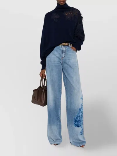 Ermanno Scervino Sweaters Blue And Green In Black