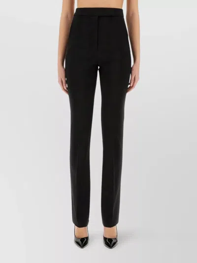 Max Mara Tailored Slim Fit Trousers Pockets Belt Loops In Black