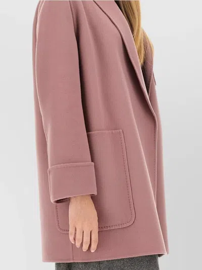 Max Mara Waist Tie Jacket With Pockets And Lapels In Pink