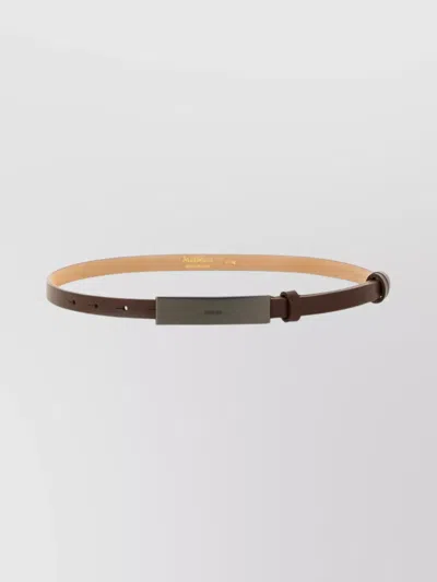 Max Mara Adjustable Length Rectangular Buckle Belts In Brown