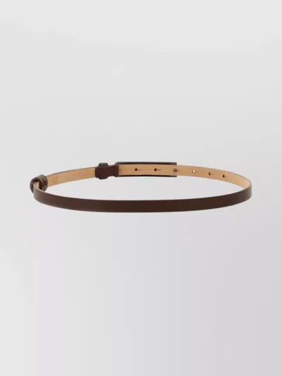 Max Mara Adjustable Length Rectangular Buckle Belts In Brown