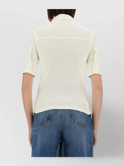 Chloé Slim Fit Polo Shirt With Chest Pockets In Neutral