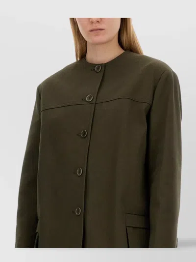 Max Mara Tailored Jacket Flap Pockets In Green