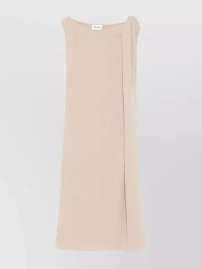 P.a.r.o.s.h Draped Sleeveless Dress Round Neckline In Multi