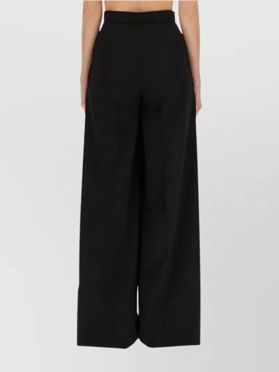 Max Mara High Waist Wide Leg Trousers With Pockets In Black