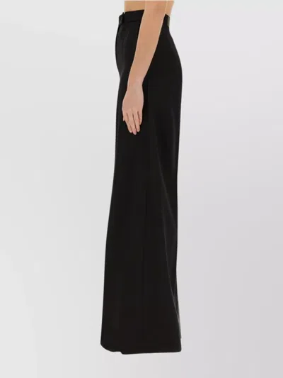 Max Mara High Waist Wide Leg Trousers With Pockets In Black