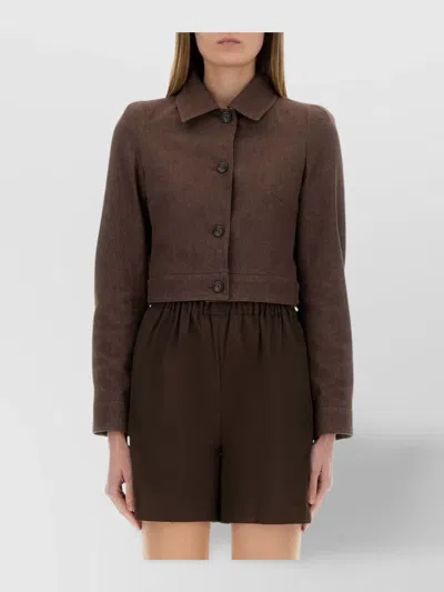 Max Mara "carp" Jacket Cotton In Brown