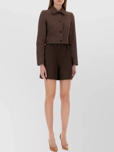 Max Mara "carp" Jacket Cotton In Brown