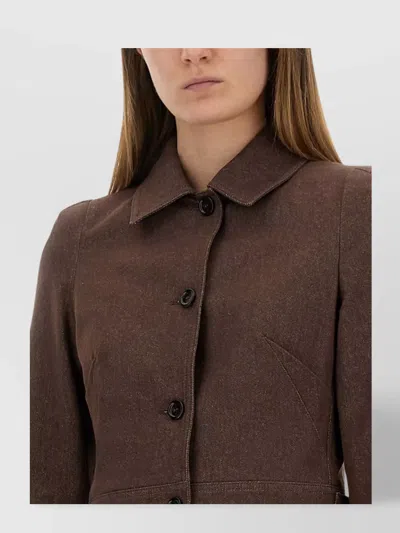 Max Mara "carp" Jacket Cotton In Brown