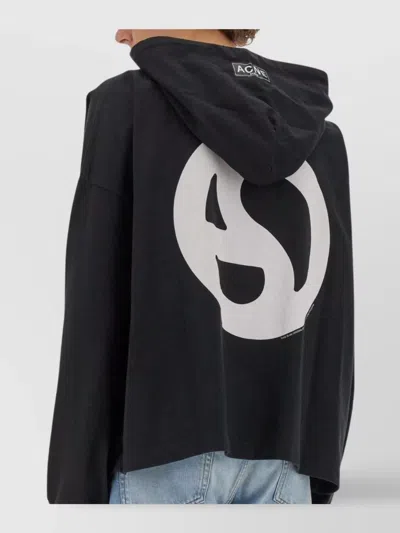 Acne Studios Cozy Knitwear Hoodie Long Sleeves In Black