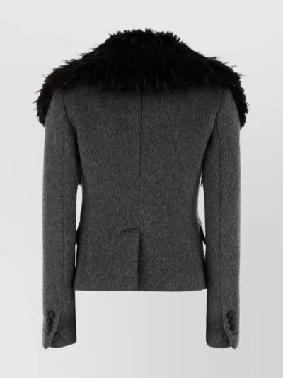 Dsquared2 Dsquared Grey Mohair And Wool Uptown Twiggy Blazer In Black