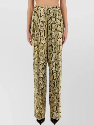 Dries Van Noten Jacquard Palazzo Trousers In Animal Print