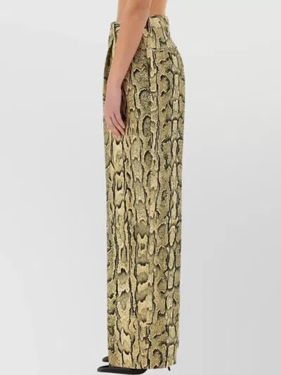 Dries Van Noten Jacquard Palazzo Trousers In Animal Print