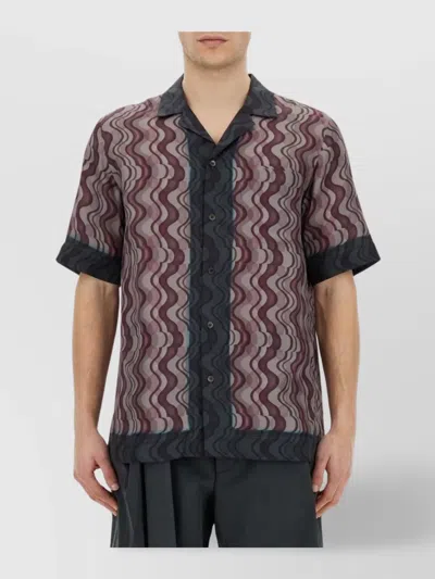 Dries Van Noten Geometric Patterned Short Sleeve Shirt With Pocket In Multi