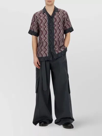 Dries Van Noten Geometric Patterned Short Sleeve Shirt With Pocket In Multi