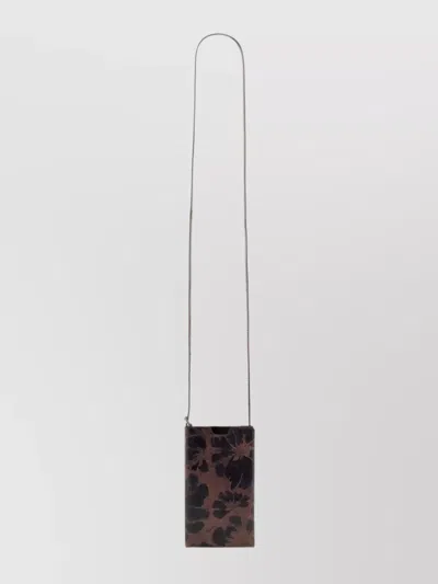 Dries Van Noten Floral Messenger Bag Long Strap In Brown