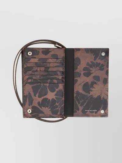 Dries Van Noten Floral Messenger Bag Long Strap In Brown