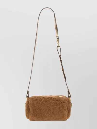 Max Mara Small Teddy Roll Shoulder Bag In Brown