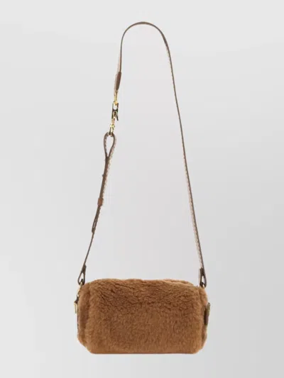 Max Mara Small Teddy Roll Shoulder Bag In Brown