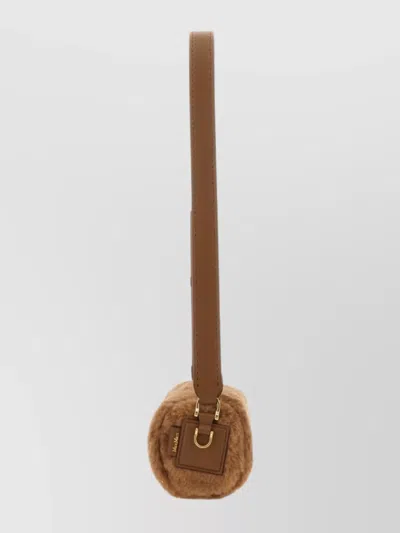 Max Mara Small Teddy Roll Shoulder Bag In Brown