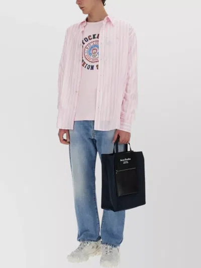 Acne Studios Casual Striped Long Sleeve Button-down Shirt In Multi