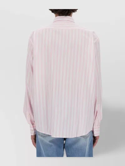 Acne Studios Casual Striped Long Sleeve Button-down Shirt In Multi