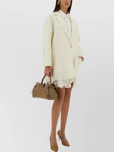 Max Mara Orlaya Long Sleeve Notched Lapel Jacket In Neutral
