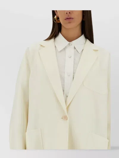 Max Mara Orlaya Long Sleeve Notched Lapel Jacket In Neutral