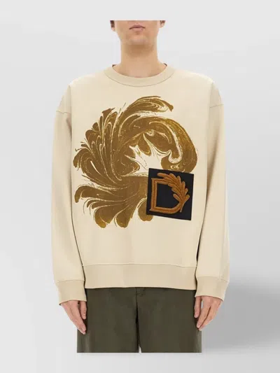 Dries Van Noten Graphic Crew Neck Long Sleeve Sweatshirt In Multi