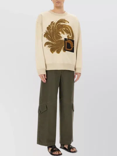 Dries Van Noten Graphic Crew Neck Long Sleeve Sweatshirt In Multi