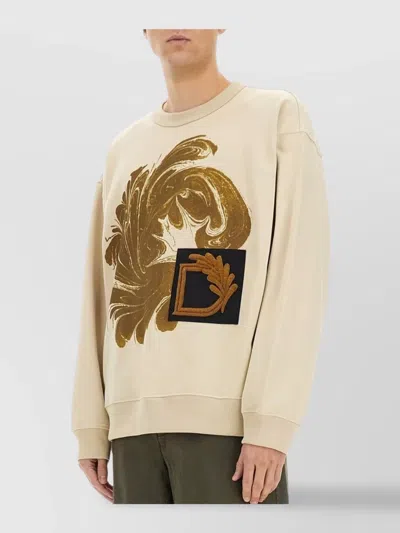 Dries Van Noten Graphic Crew Neck Long Sleeve Sweatshirt In Multi