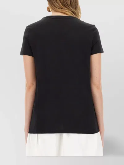 Max Mara Graphic Print Crew Neck Short Sleeve Top In Black