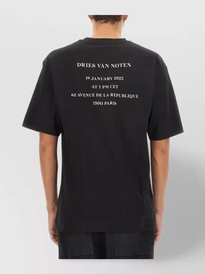 Dries Van Noten Logo Graphic Print Crew Neck T-shirt In Black