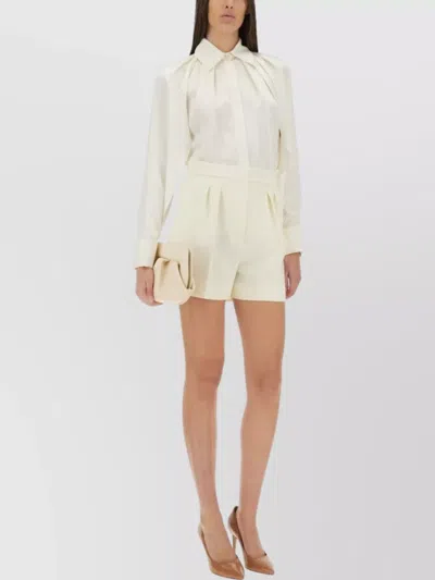 Max Mara Willow Long Sleeve Pleated Shirt In White