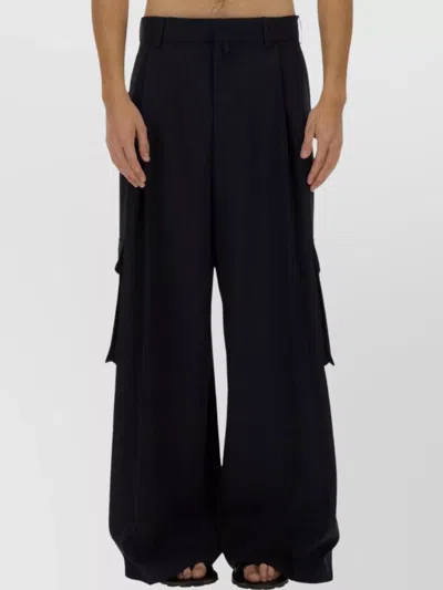 Dries Van Noten Utility Wide-leg Trousers Featuring Pockets In Black