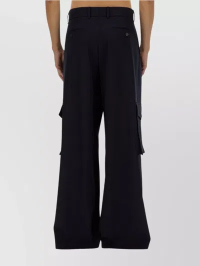 Dries Van Noten Utility Wide-leg Trousers Featuring Pockets In Black